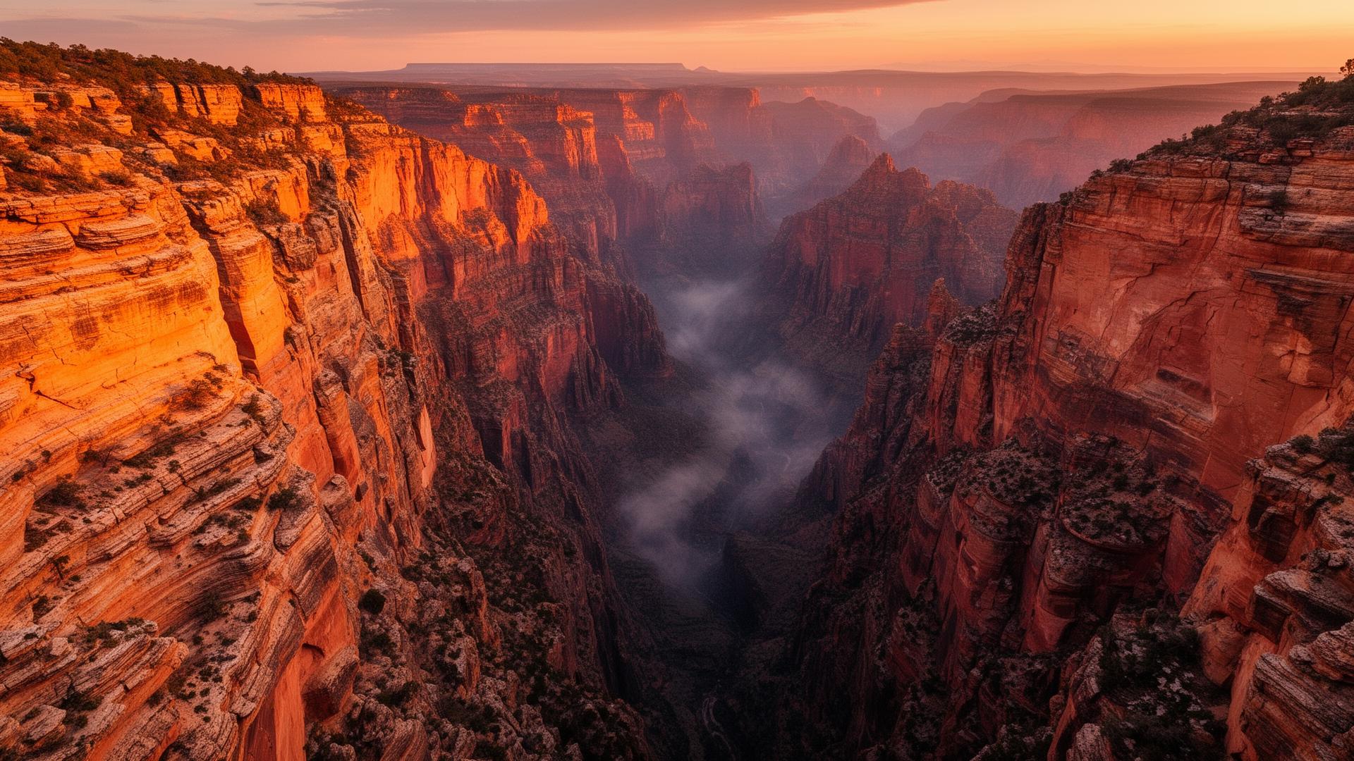 Dramatic canyon at sunset representing the gap between AI code and production systems